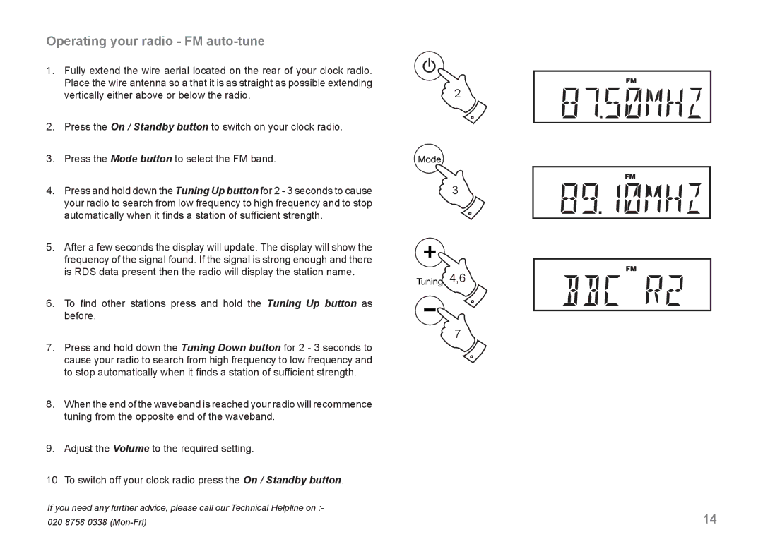 Roberts Radio CRD-42 manual Operating your radio FM auto-tune 