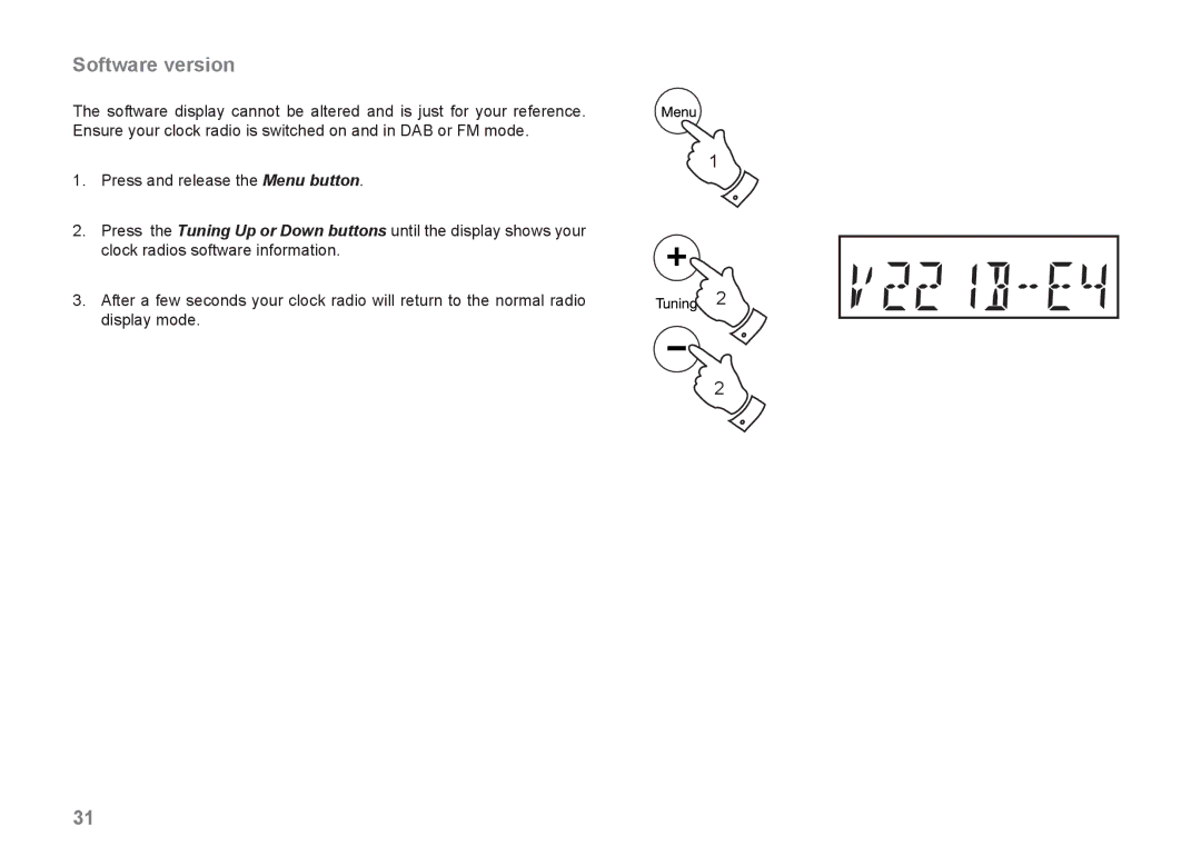 Roberts Radio CRD-42 manual Software version 