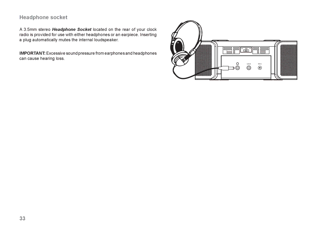 Roberts Radio CRD-42 manual Headphone socket 