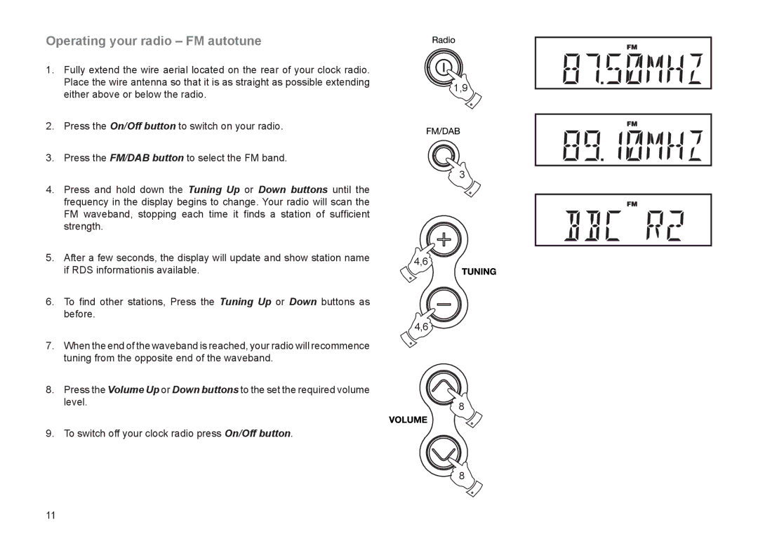 Roberts Radio CRD-51 manual Operating your radio FM autotune 