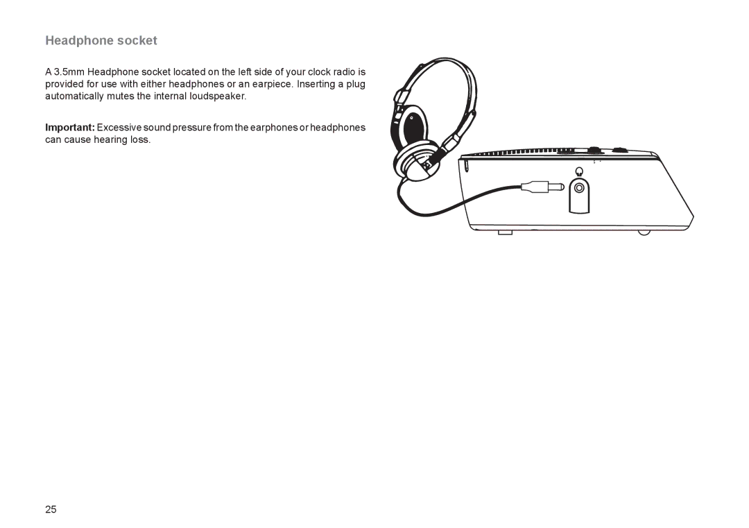 Roberts Radio CRD-51 manual Headphone socket 