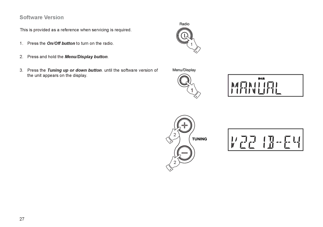 Roberts Radio CRD-51 manual Software Version 