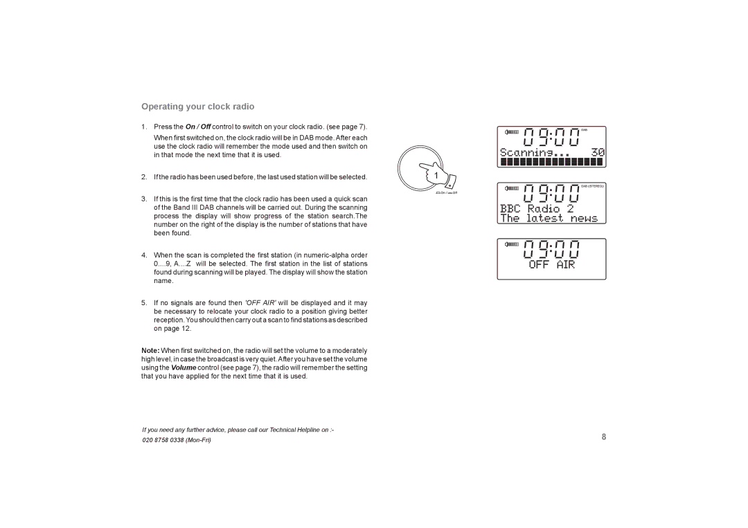 Roberts Radio DreamDock manual Operating your clock radio 