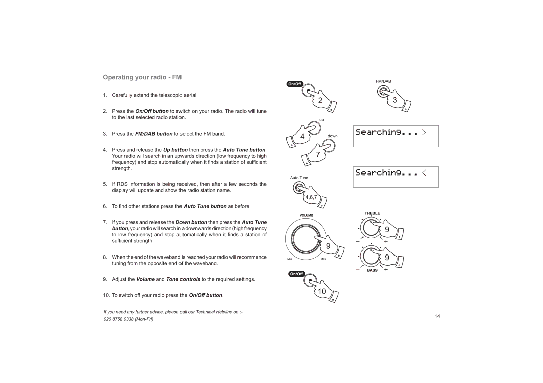 Roberts Radio ecologic 4 manual Operating your radio FM 