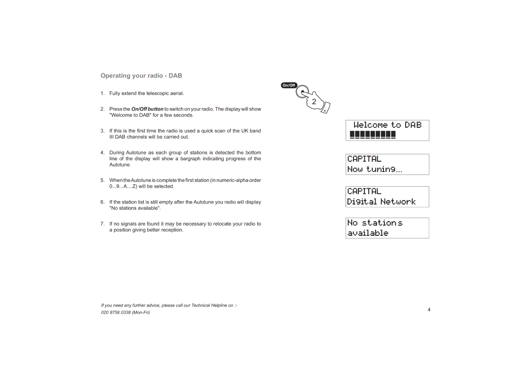 Roberts Radio ecologic 4 manual Operating your radio DAB 