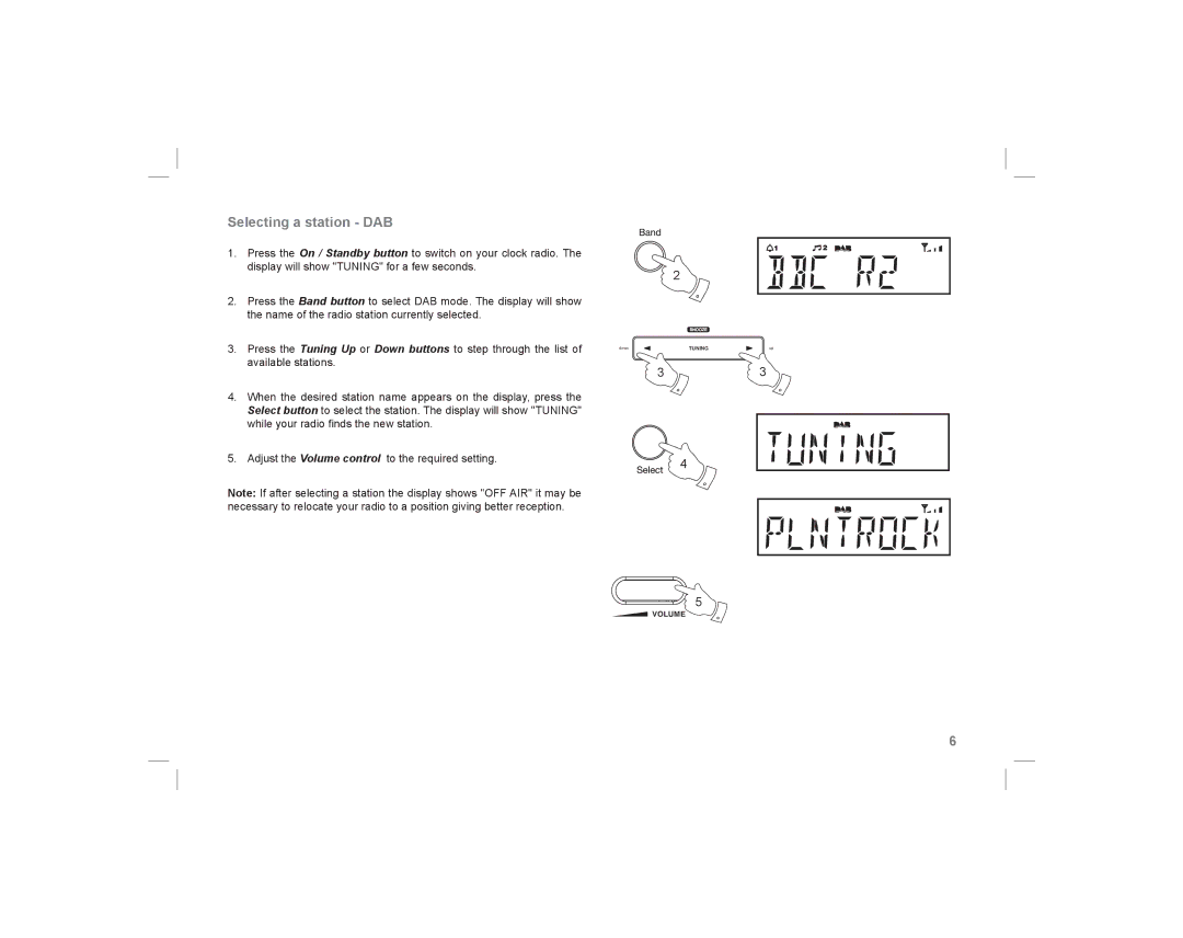 Roberts Radio ecologic 5 manual Selecting a station DAB 