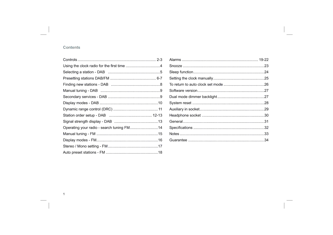 Roberts Radio ecologic 6 manual Contents 