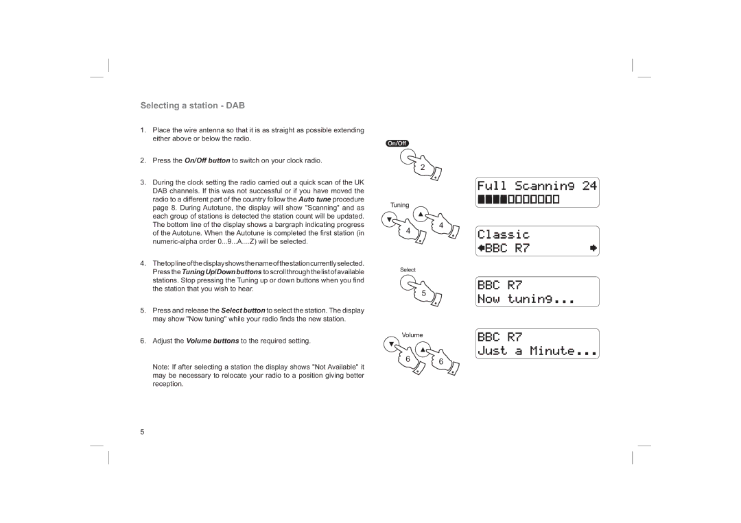 Roberts Radio ecologic 6 manual Selecting a station DAB 