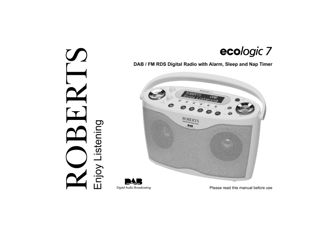 Roberts Radio ecologic 7 manual Enjoy Listening 