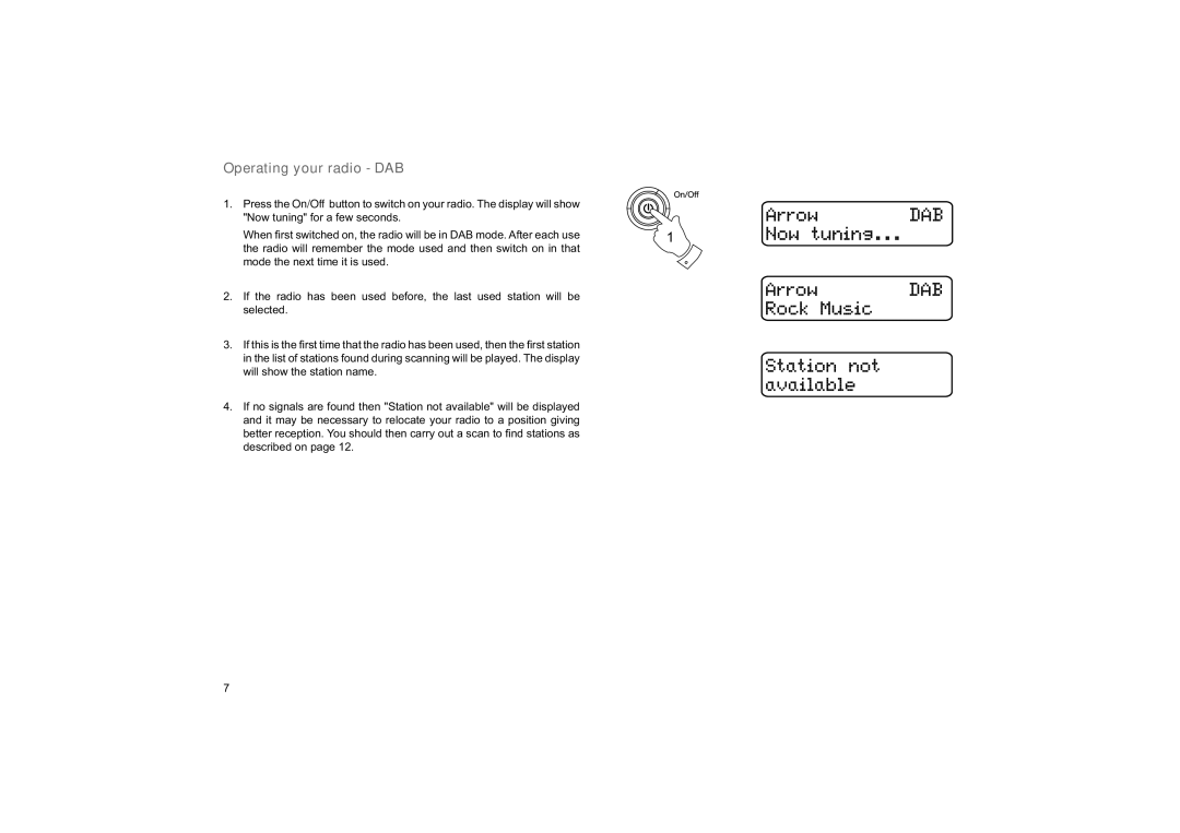 Roberts Radio ecologic 7 manual Operating your radio DAB 