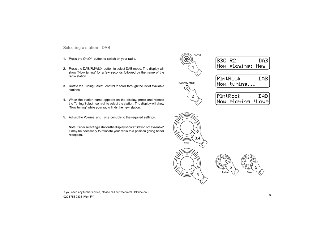 Roberts Radio ecologic 7 manual Selecting a station DAB 