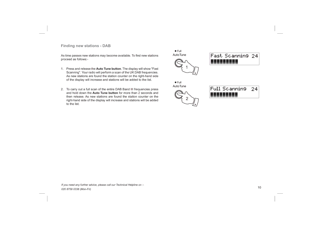 Roberts Radio ecologic1 manual Finding new stations DAB 