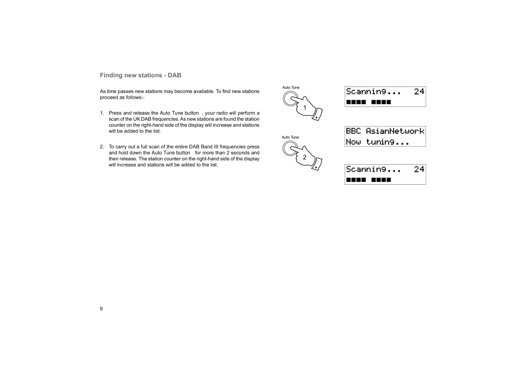 Roberts Radio Elise manual Finding new stations DAB 