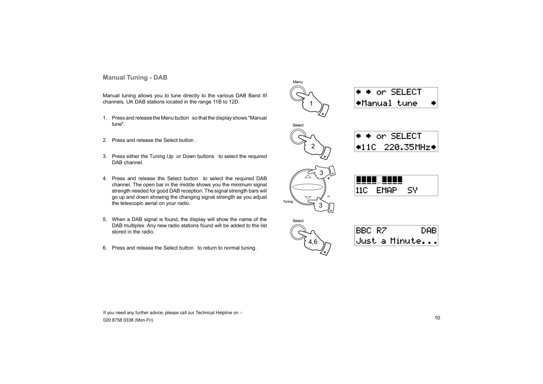 Roberts Radio Elise manual Manual Tuning DAB 