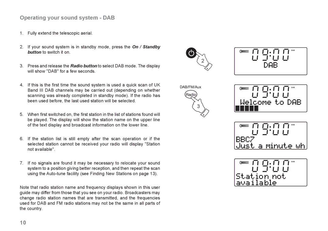 Roberts Radio MP-SOUND 43 manual Operating your sound system DAB 