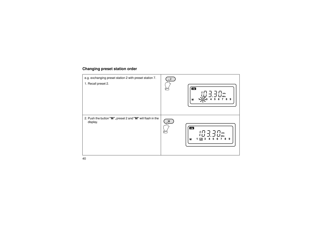 Roberts Radio R876 manual Changing preset station order 