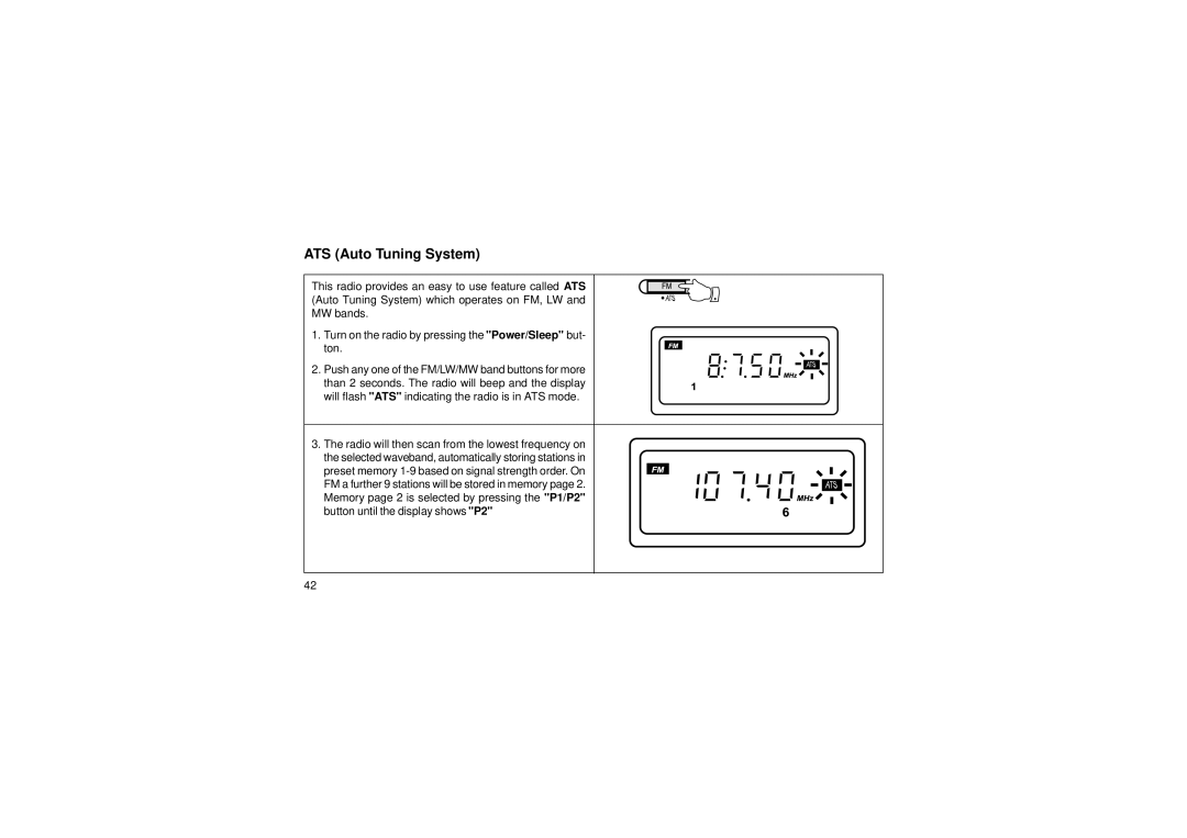 Roberts Radio R876 manual ATS Auto Tuning System 