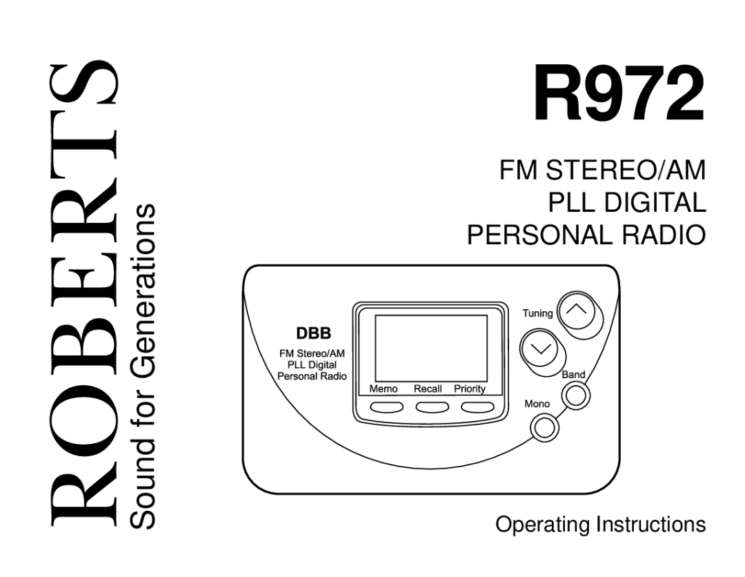 Roberts Radio R972 operating instructions 