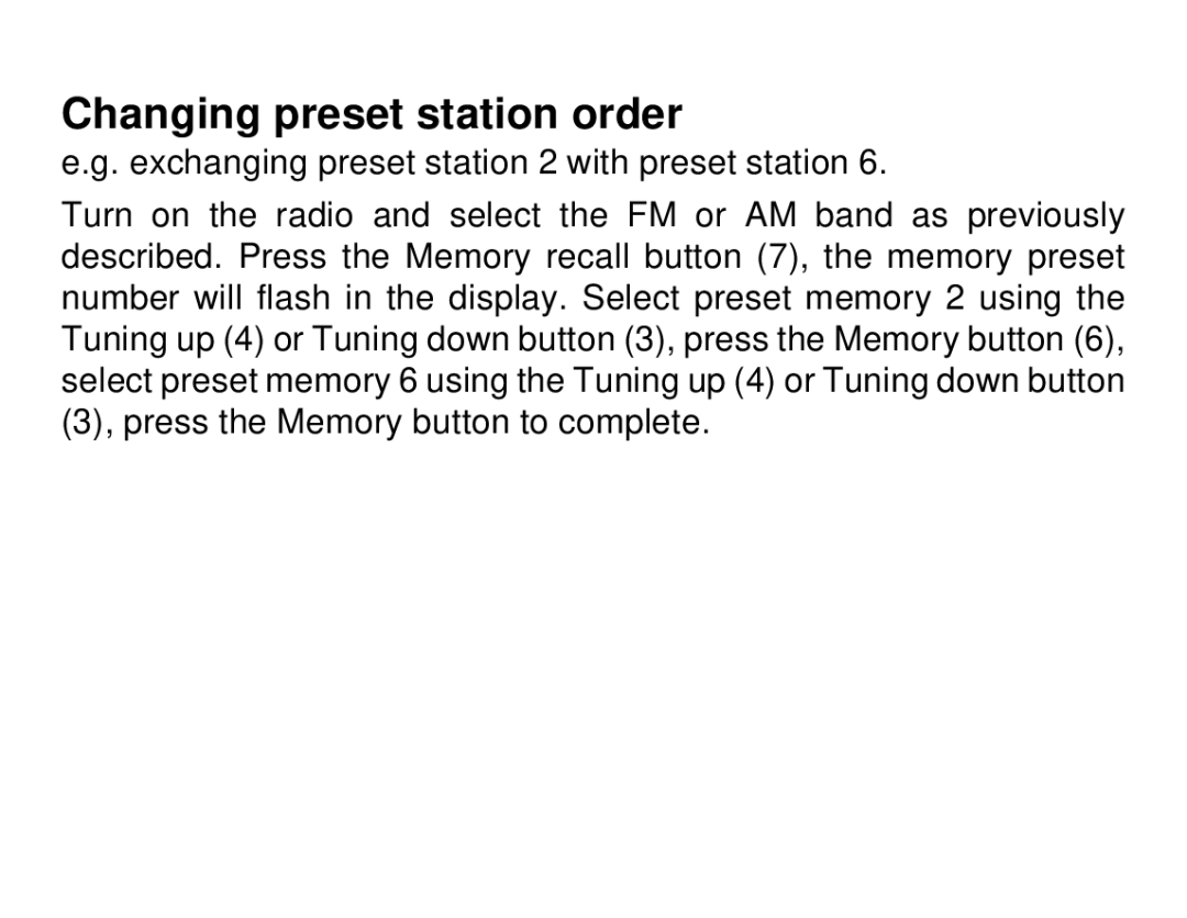 Roberts Radio R972 operating instructions Changing preset station order 