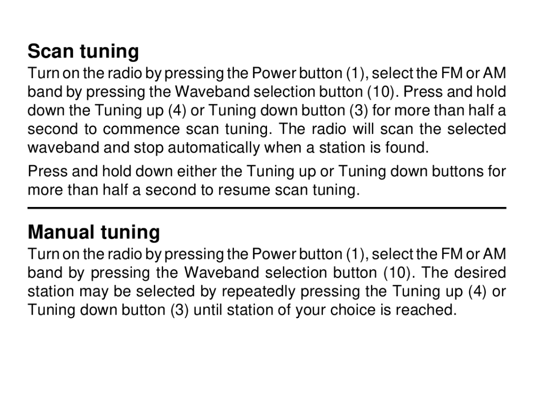 Roberts Radio R972 operating instructions Scan tuning, Manual tuning 