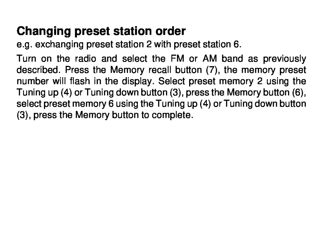 Roberts Radio R972 operating instructions Changing preset station order 