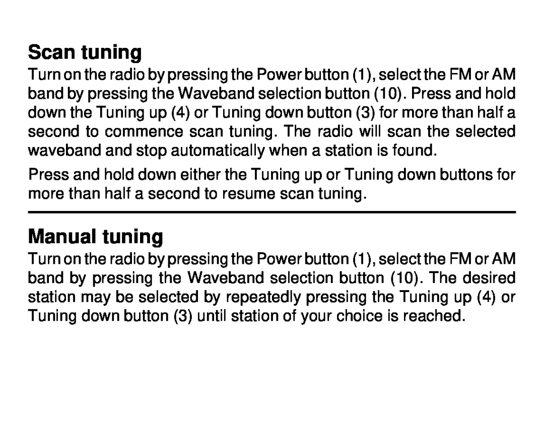Roberts Radio R972 operating instructions Scan tuning, Manual tuning 