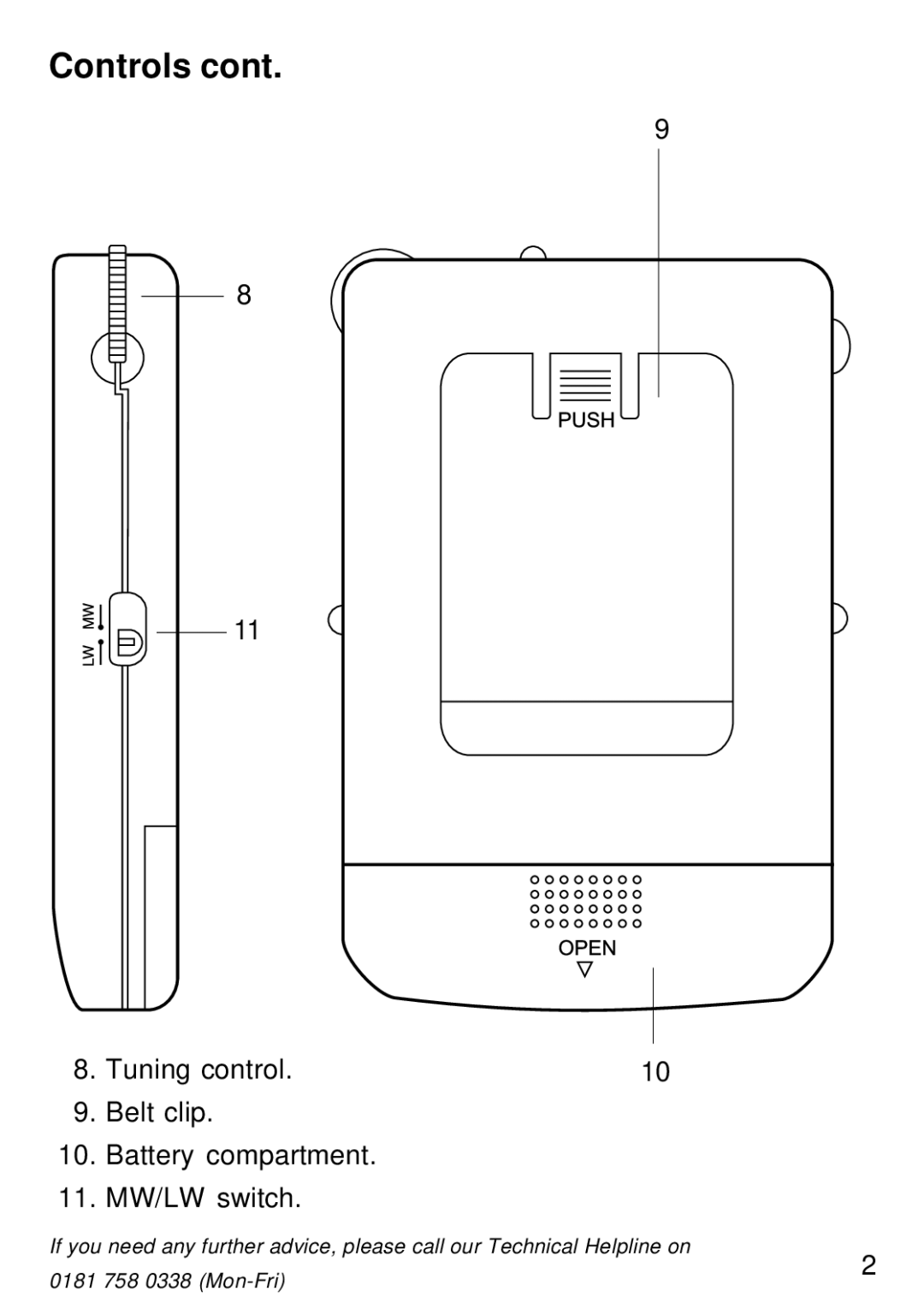 Roberts Radio R984 manual Controls 