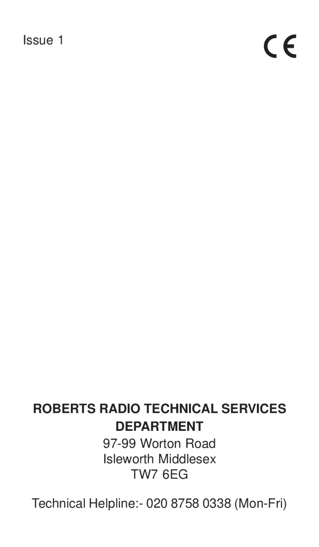 Roberts Radio R9924 manual Roberts Radio Technical Services Department 