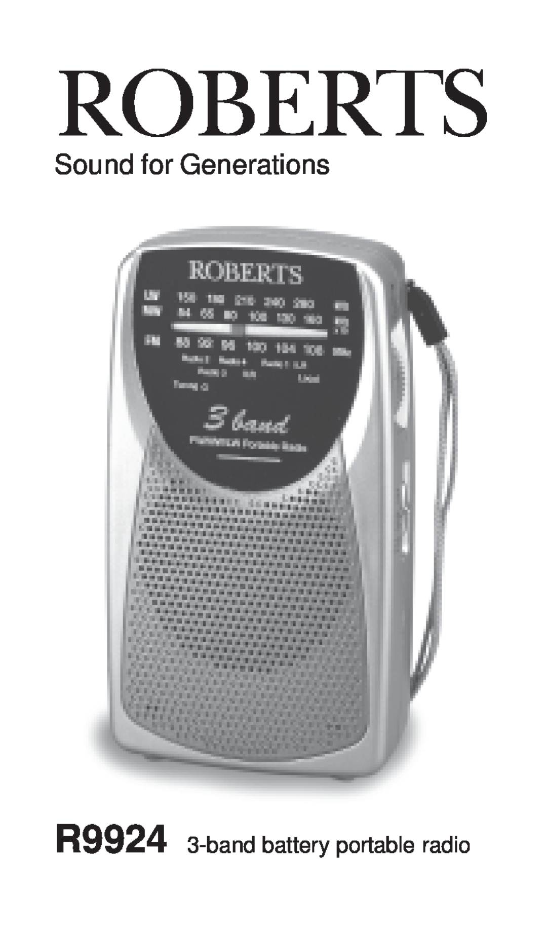 Roberts Radio R9924 manual Roberts, Sound for Generations 