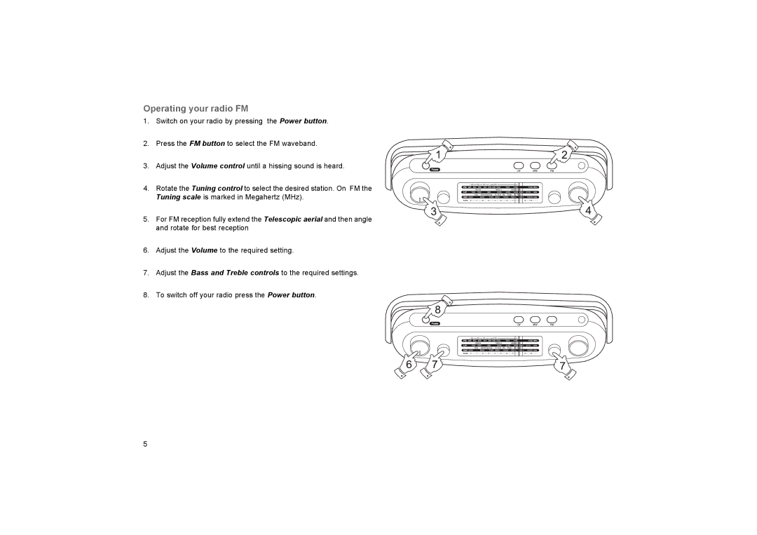 Roberts Radio R9927 manual Operating your radio FM 