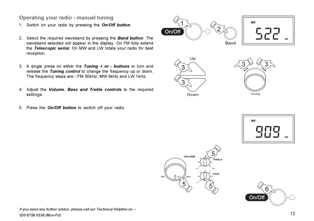 Roberts Radio R9939 Operating your radio manual tuning 