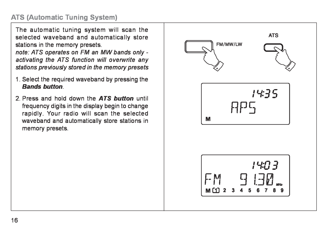 Roberts Radio R9940 manual ATS Automatic Tuning System 