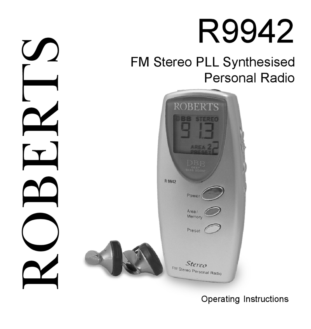 Roberts Radio R9942 manual Roberts 