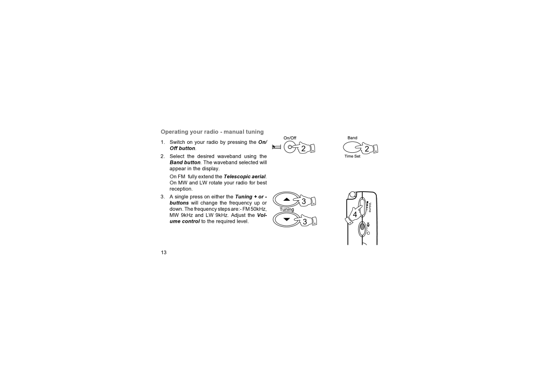 Roberts Radio R9947 Operating your radio manual tuning 