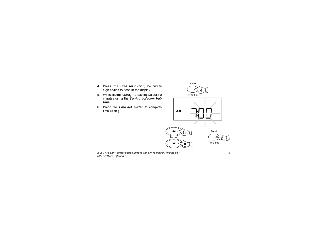 Roberts Radio R9947 manual Press the Time set button to complete time setting 