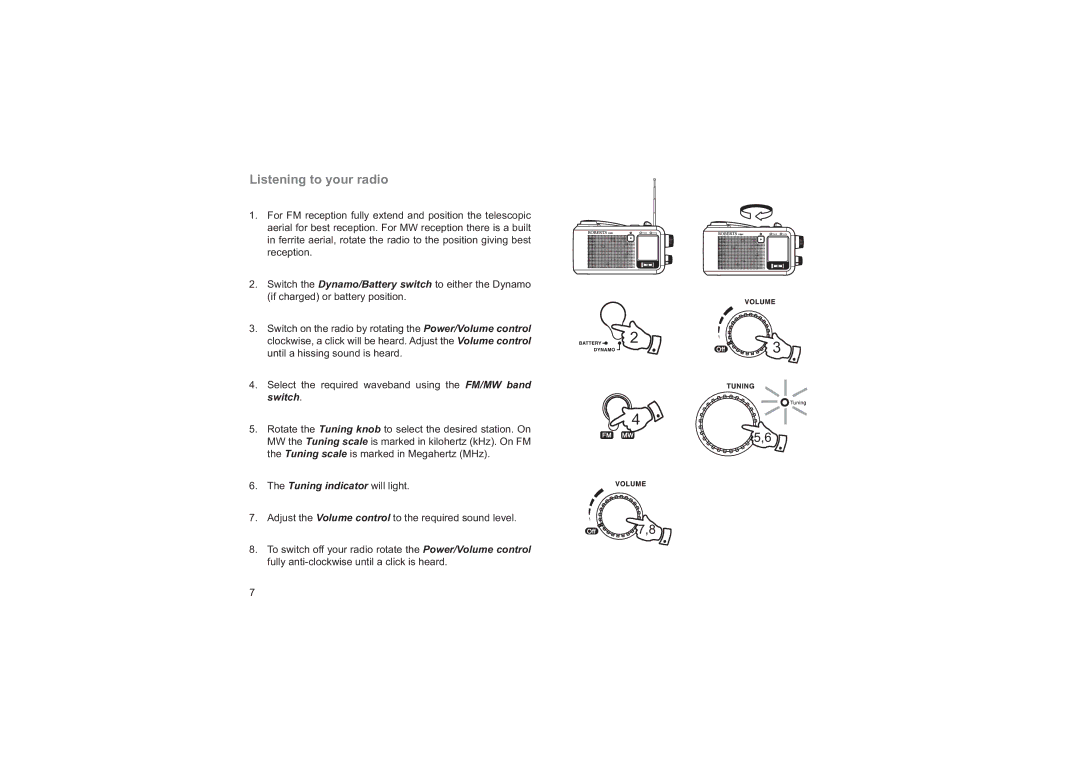 Roberts Radio R9957 manual Listening to your radio, Tuning indicator will light 