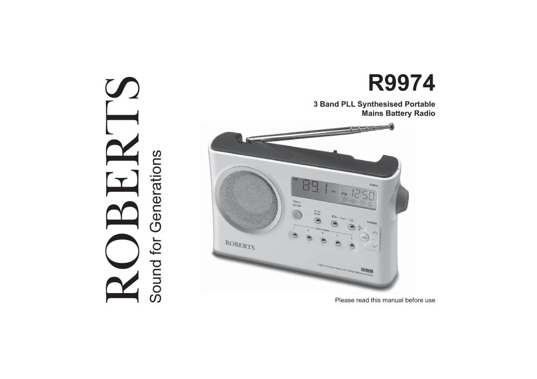 Roberts Radio R9974 manual Roberts 