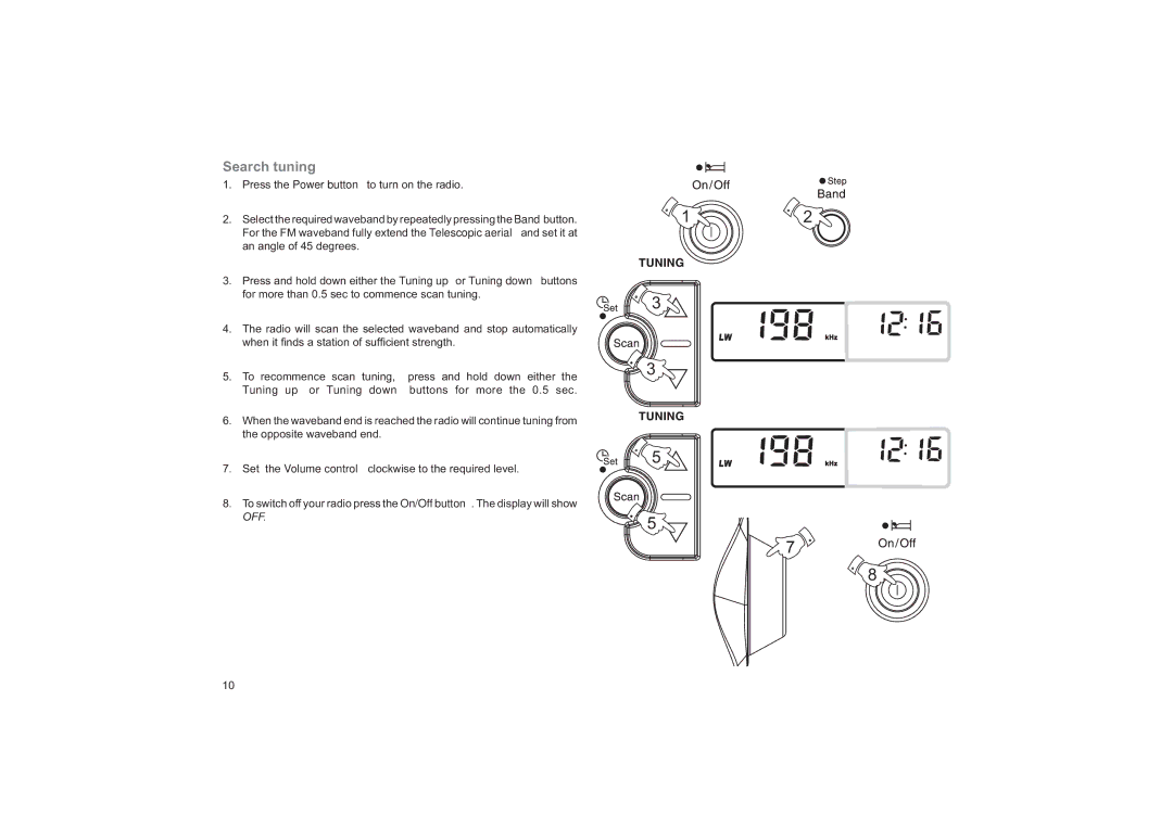 Roberts Radio R9974 manual Search tuning 