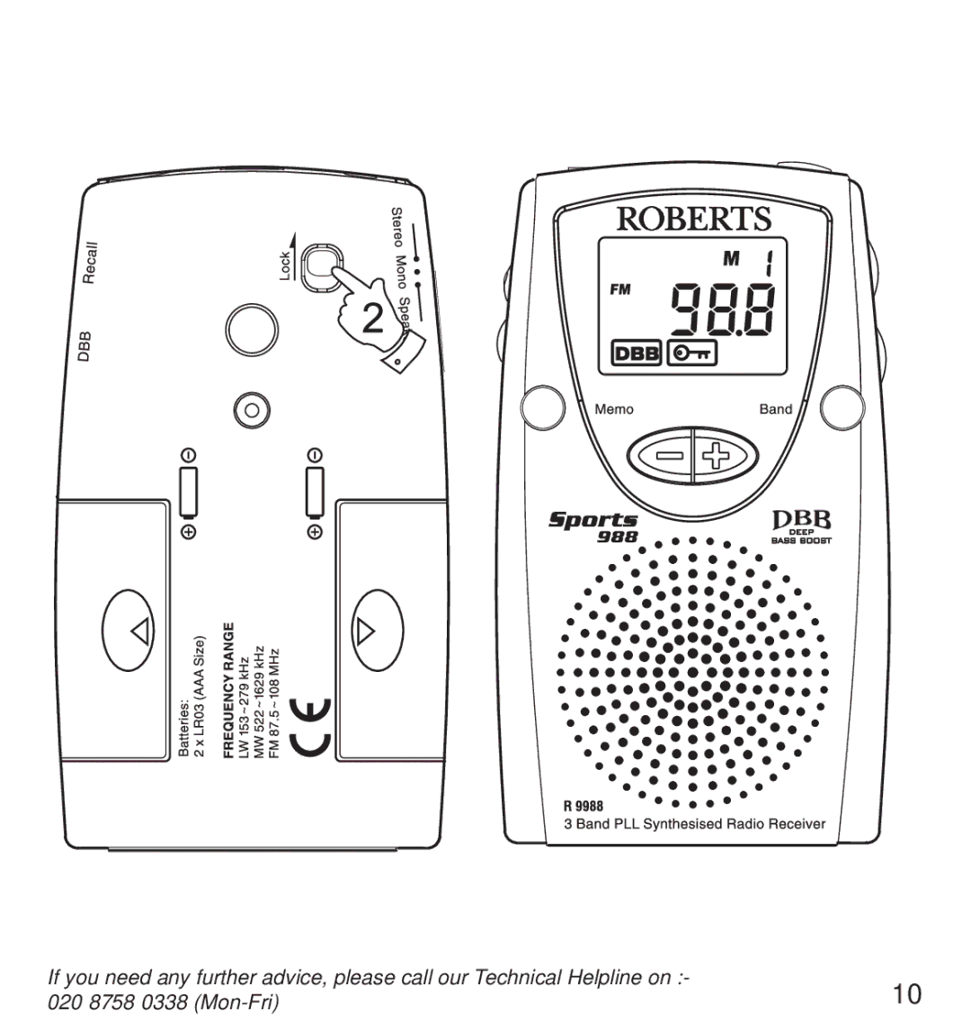 Roberts Radio R9988 operating instructions 