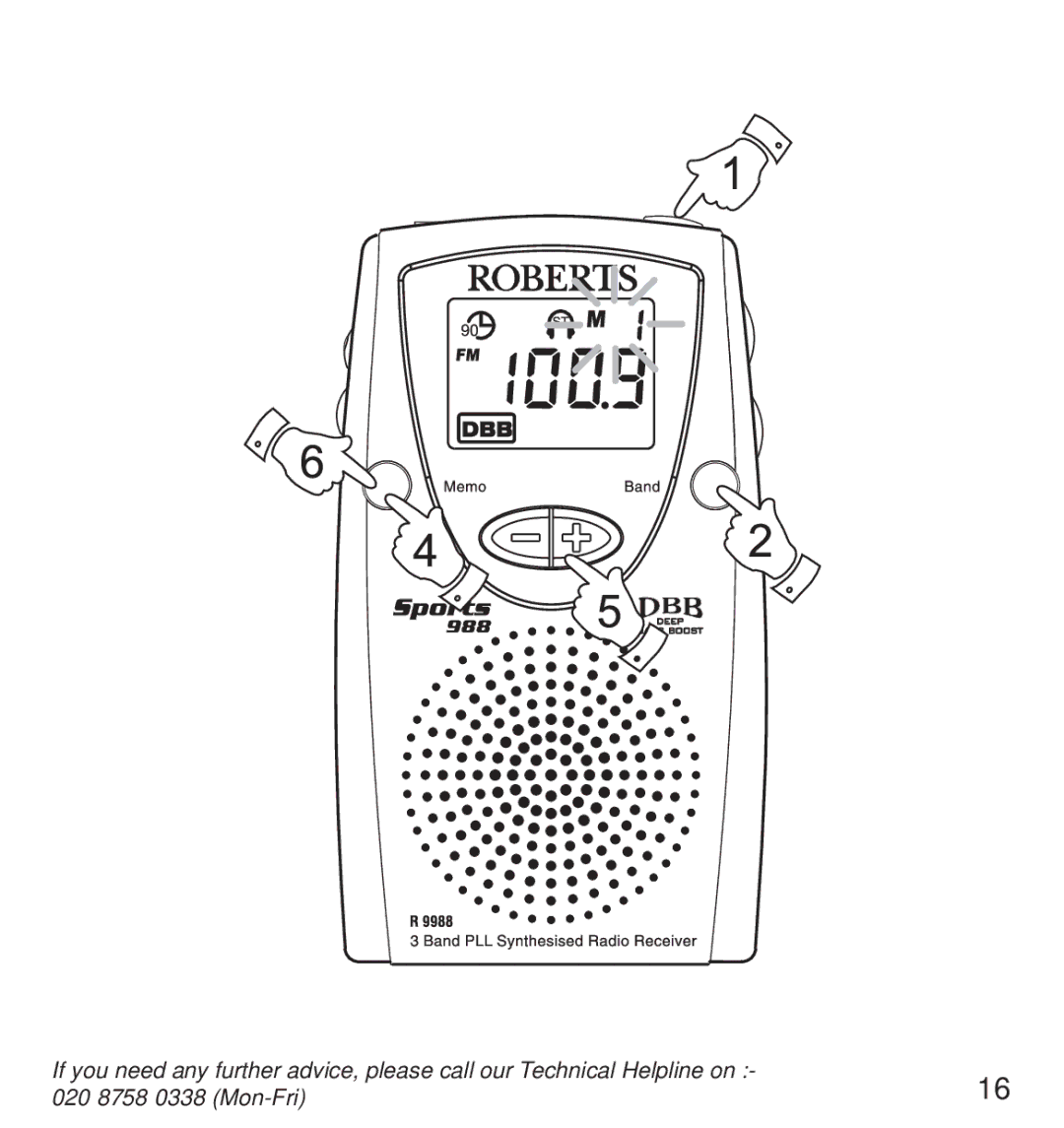 Roberts Radio R9988 operating instructions 