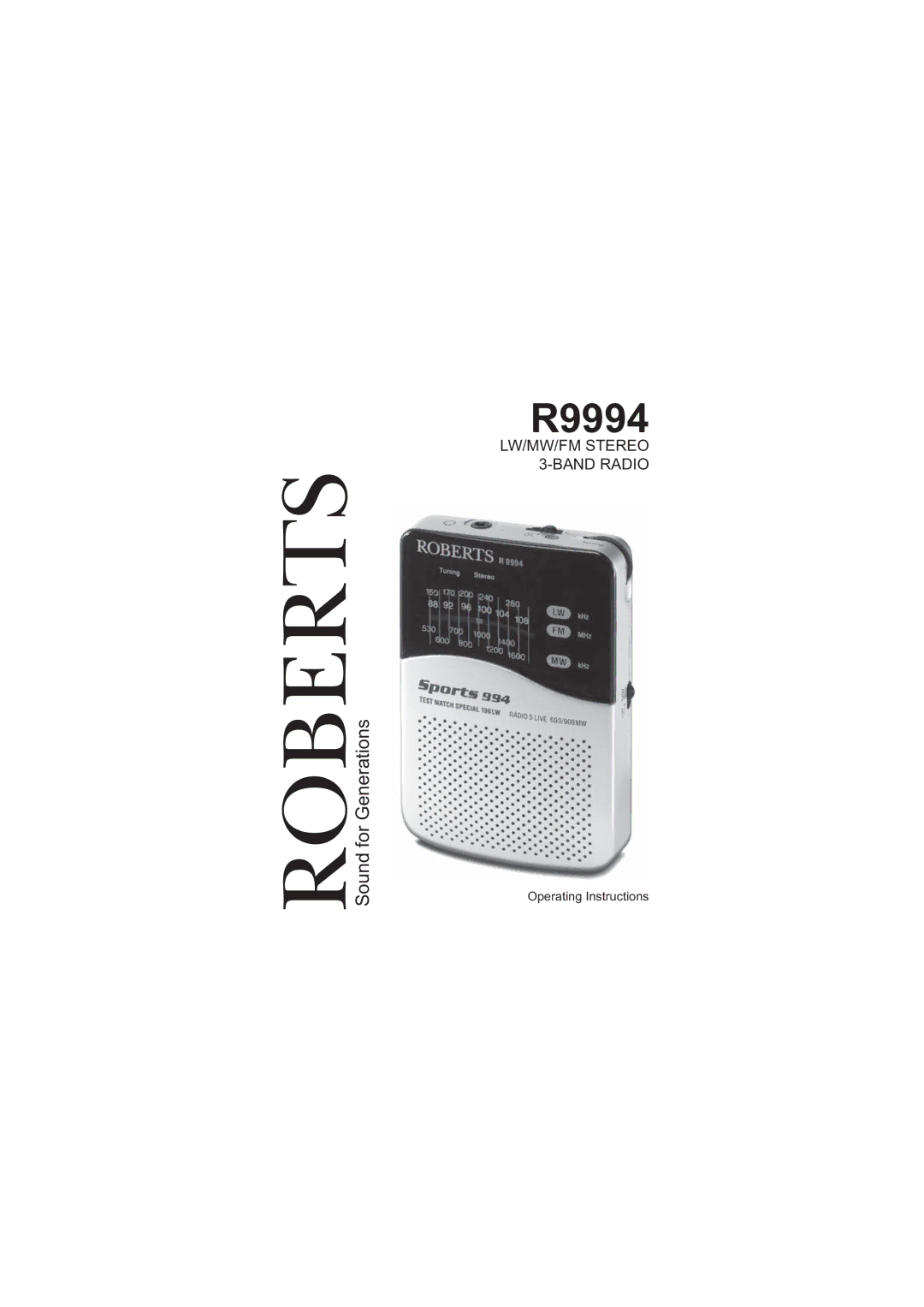 Roberts Radio R9994 operating instructions 