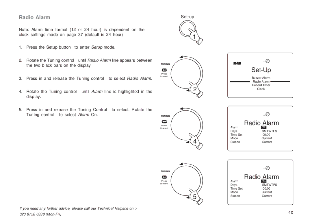 Roberts Radio RD-1 manual Radio Alarm 