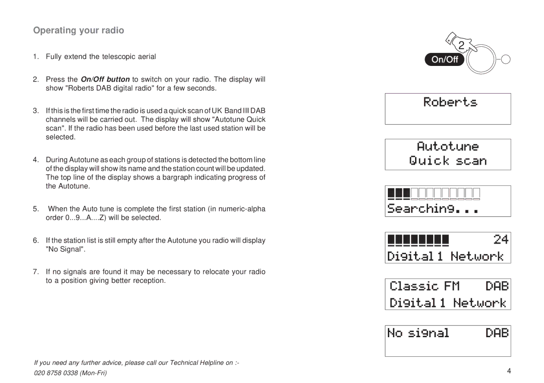 Roberts Radio RD-12CFM manual Operating your radio 