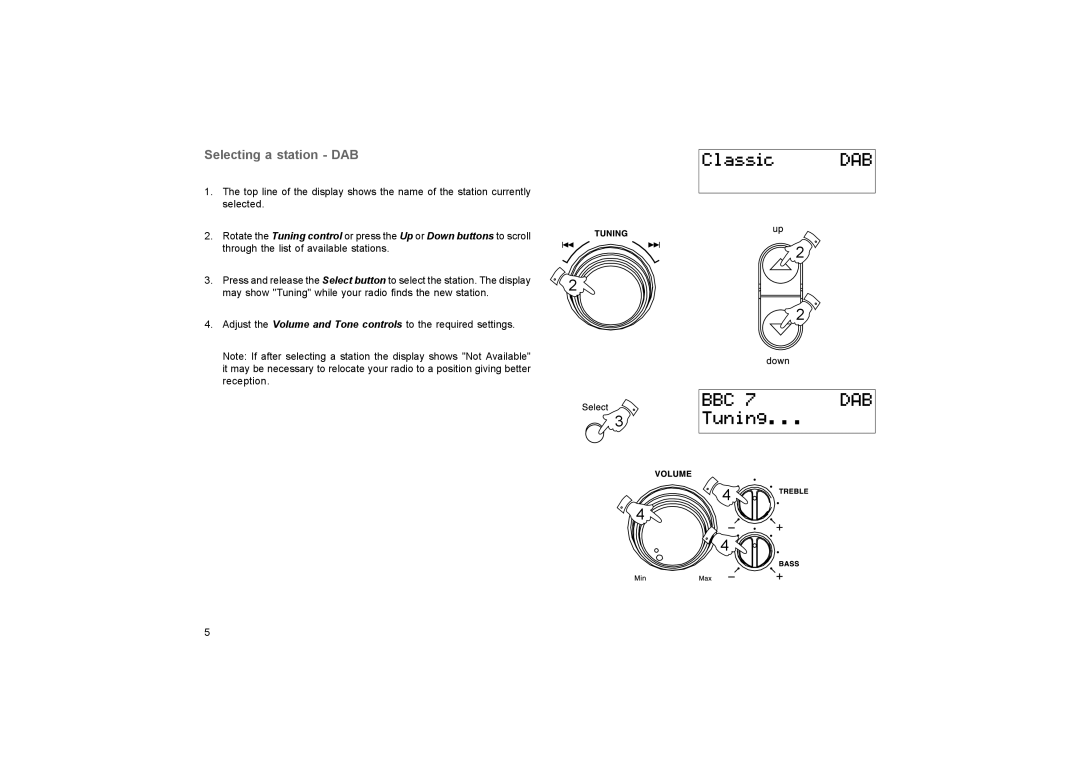 Roberts Radio RD-20 manual Selecting a station DAB 