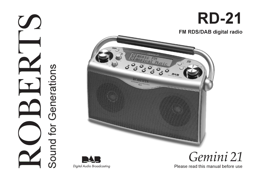 Roberts Radio RD-21 manual 