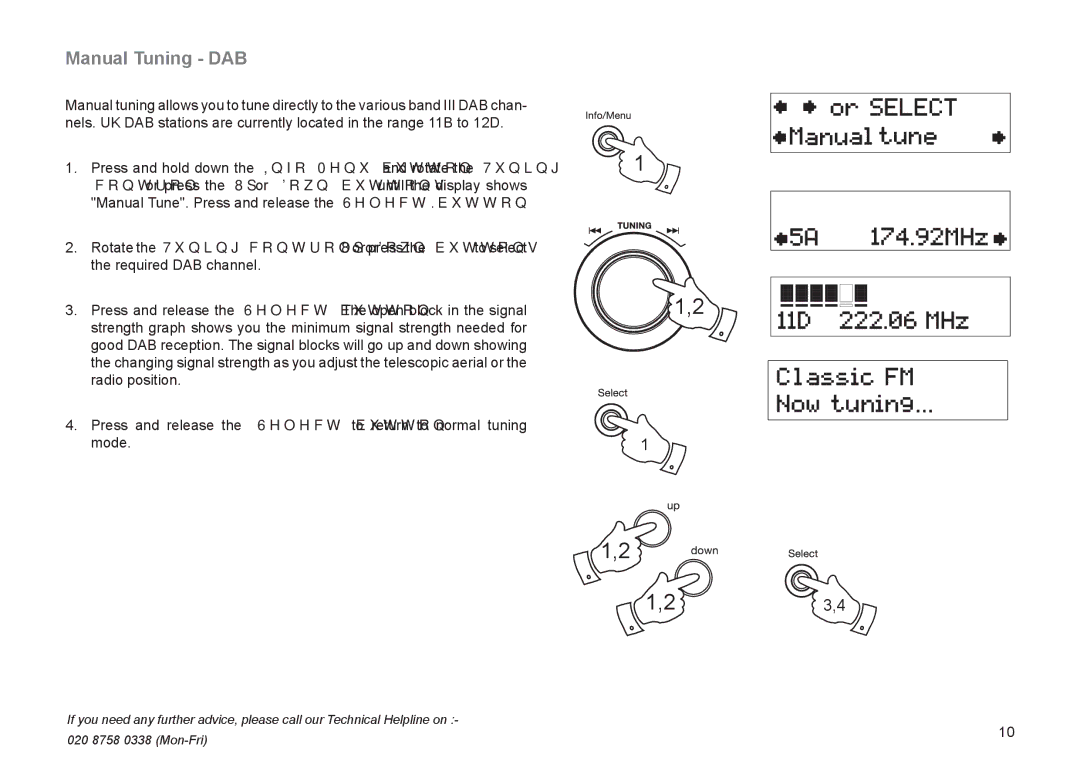 Roberts Radio RD-21 manual 23,4, Manual Tuning DAB 