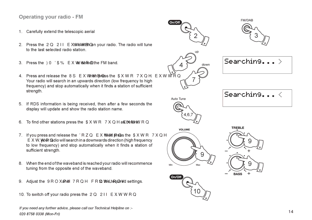 Roberts Radio RD-21 manual Operating your radio FM 