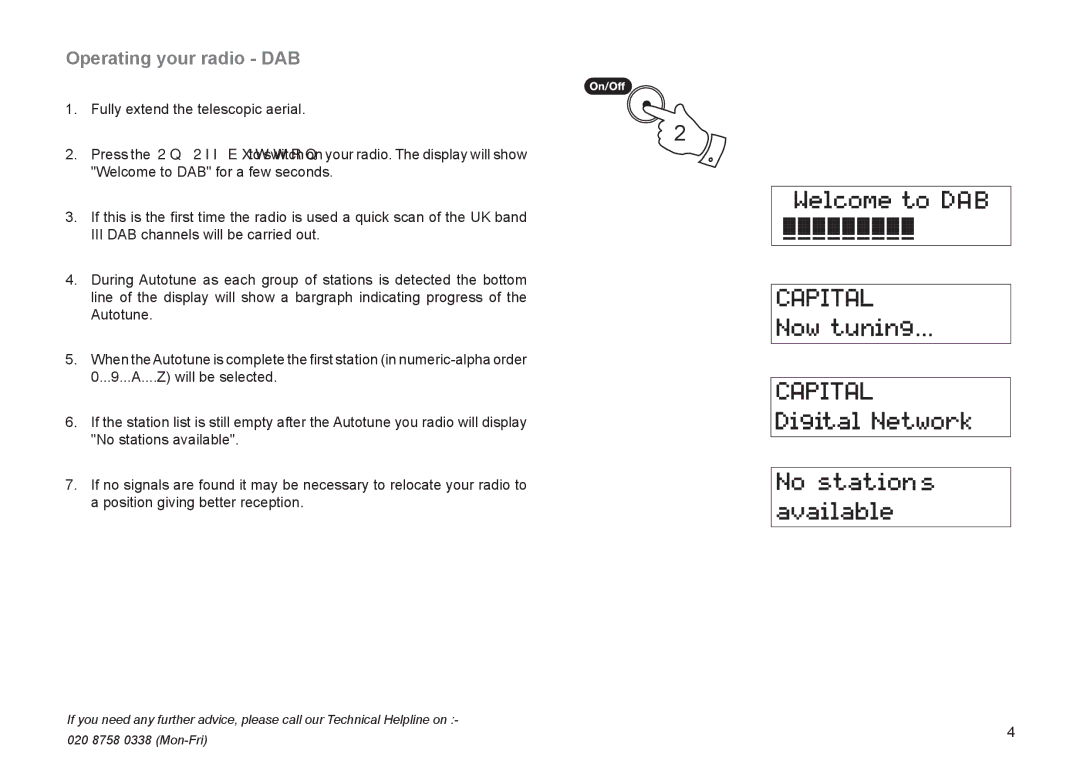 Roberts Radio RD-21 manual Operating your radio DAB 