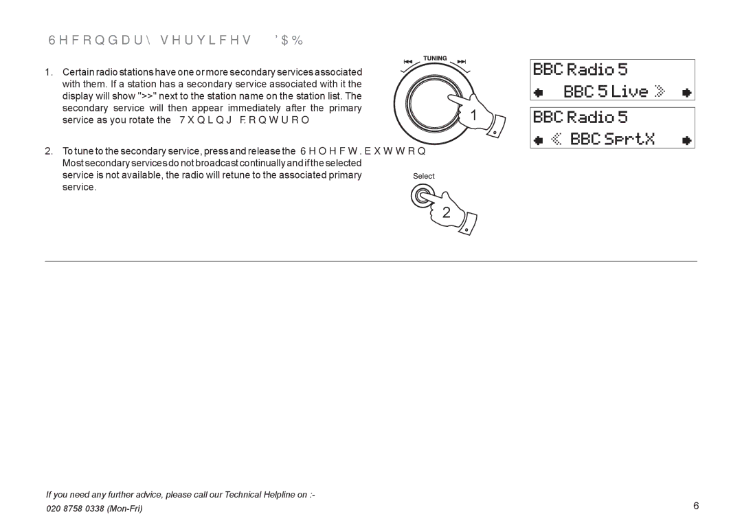 Roberts Radio RD-21 manual Secondary services DAB 