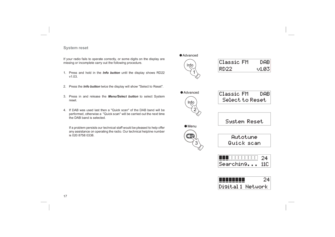 Roberts Radio RD-22 manual System reset 